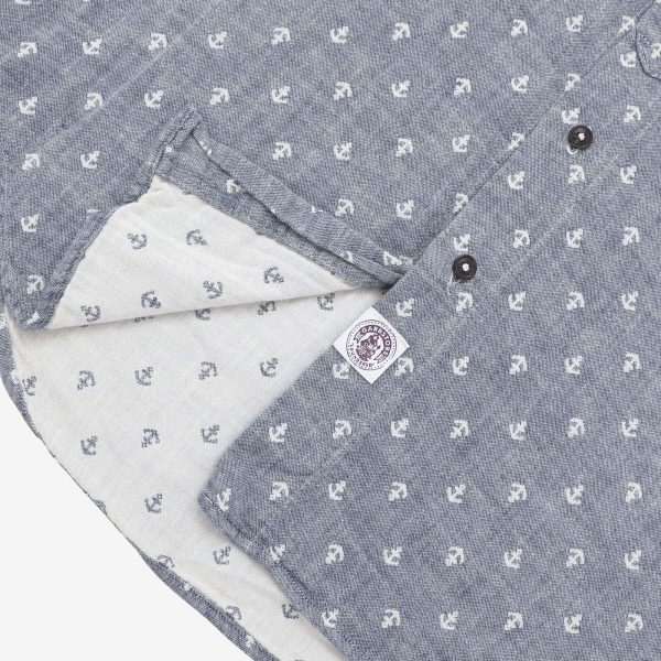 Anchor Print Work Shirt Hot on Sale