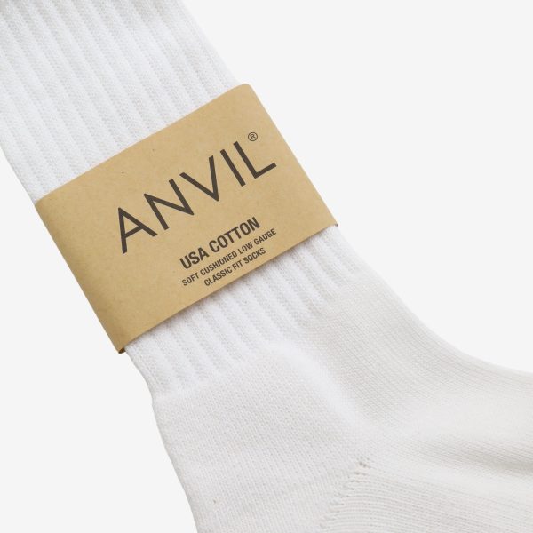 USA Cotton Crew Sock - All White Online Sale