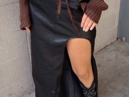 Ebony Faux Leather Maxi Skirt For Discount