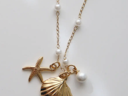 By the Shore Necklace Shell and Star Pendant For Discount