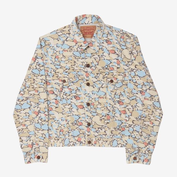 White Tab Trucker Jacket For Cheap