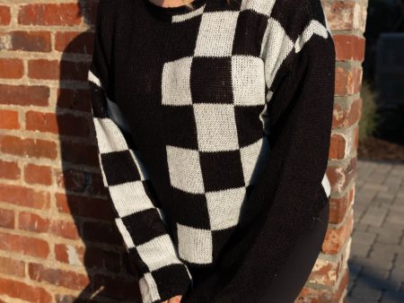 Checkered Charm Sweater Sale