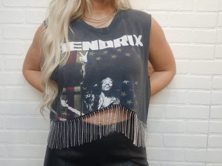 Jimi Hendrix Rhinestone Fringe Tank on Sale