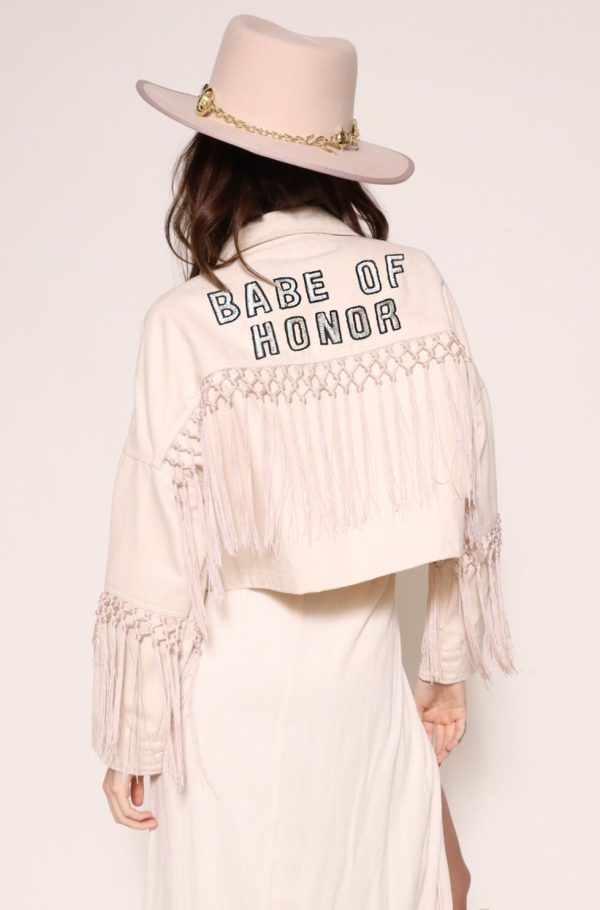 Babe Of Honor Farrah Jacket- Cream Discount