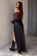 Ebony Faux Leather Maxi Skirt For Discount