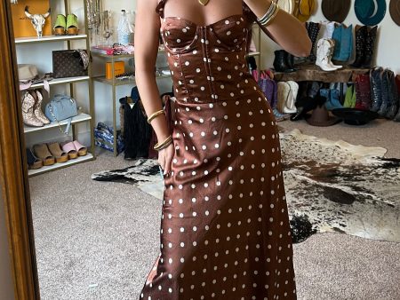 Rustic Charm Polka Dot Dress Hot on Sale