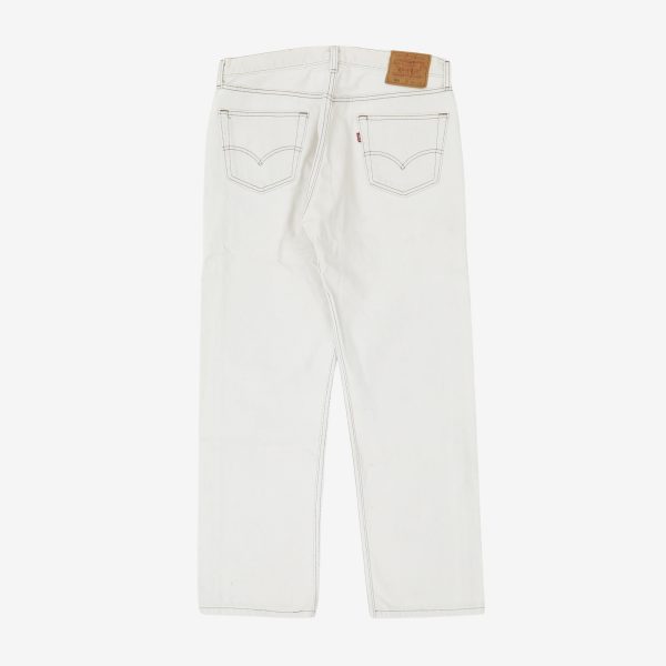 501 White Denim Jeans(Fits W34 USA Made) For Sale