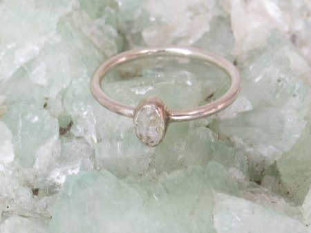 Radiance Herkimer Diamond Dainty Ring- Silver For Cheap