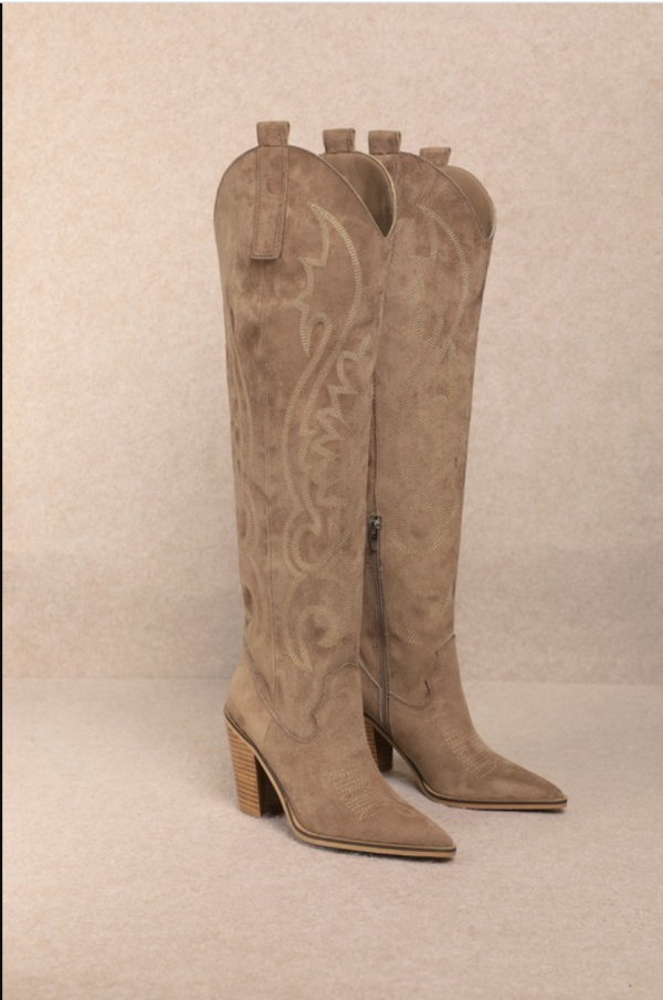 Ivy Western Stitch Boots- Taupe Discount