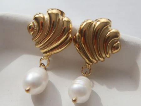 Seashell Pearl Earrings Dangle Earrings Hot on Sale