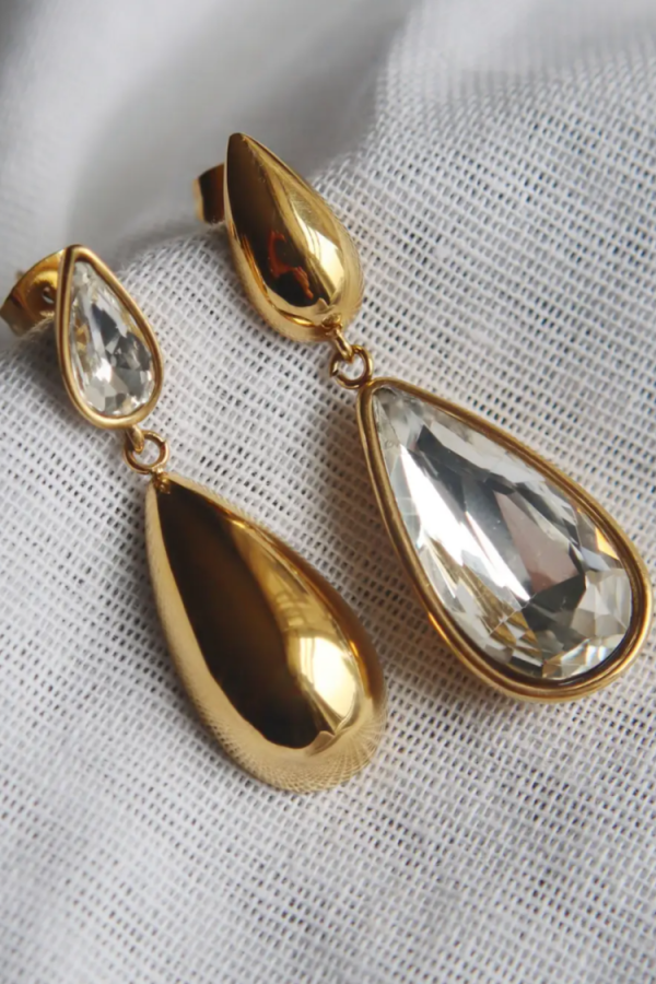 Crystal Duo Drop Earrings Statement Earrings Online