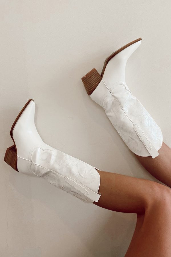 Western Cowgirl Boot - White For Discount