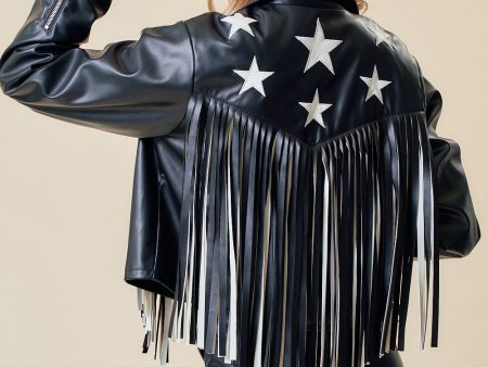 Rodeo Star Faux Leather Fringe Jacket Online