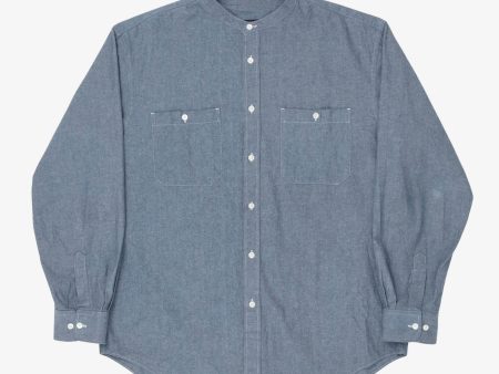 Collarless Chambray Shirt For Discount