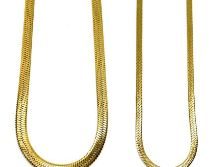 Gold Herringbone Necklaces For Discount