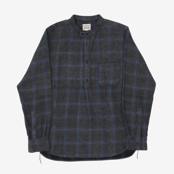 Collarless PO Flannel Shirt For Sale