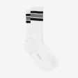 USA Cotton Crew Sock - Black Grey For Sale