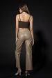 Ivy Slit Leather Pants - Beige Hot on Sale