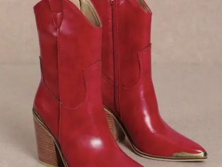 Pre-Order Bella Western Bootie Red Sale