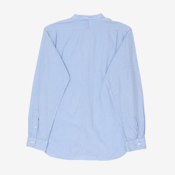 Chambray Collarless Work Shirt Discount