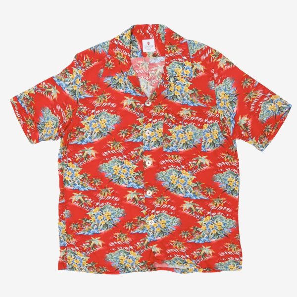 Flower Patterned Open Collar Shirt Discount