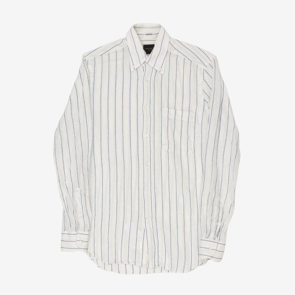 Linen Blend Stripe Shirt For Sale