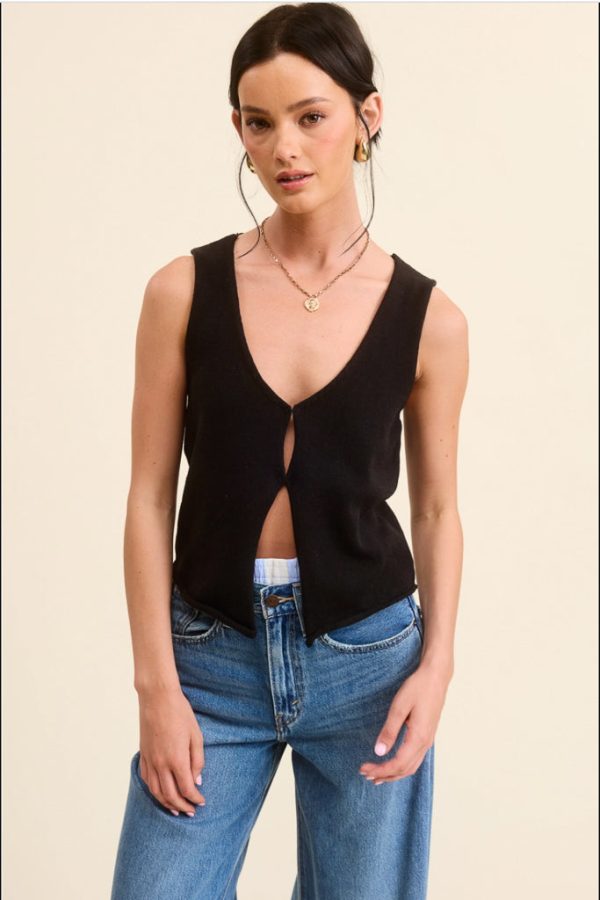 Colby Sweater Tank - Black Online Sale