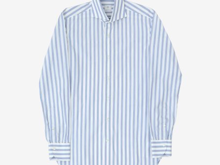 Viola Milano Stripe Spread Collar Shirt Hot on Sale