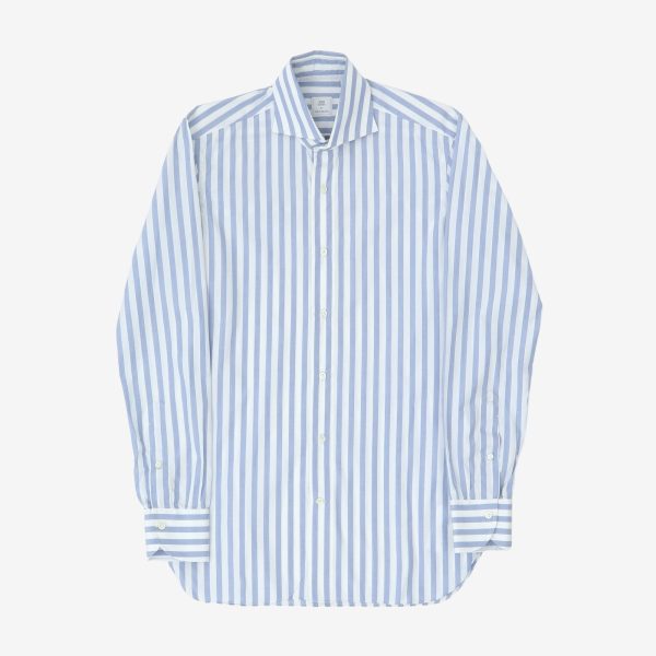 Viola Milano Stripe Spread Collar Shirt Hot on Sale