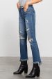 High Waisted Frayed Jeans For Cheap