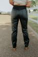 Harley Faux Leather Denim Pants Cheap