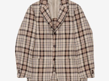 Beams Linen Check Blazer Online Hot Sale