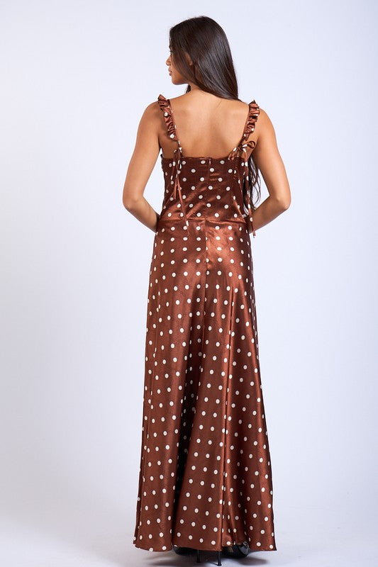 Rustic Charm Polka Dot Dress Hot on Sale