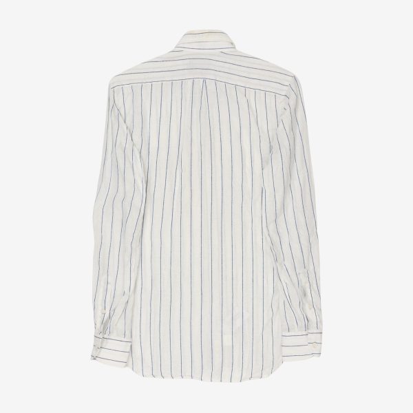 Linen Blend Stripe Shirt For Sale