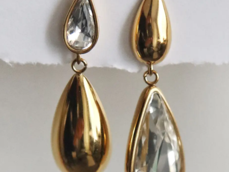 Crystal Duo Drop Earrings Statement Earrings Online