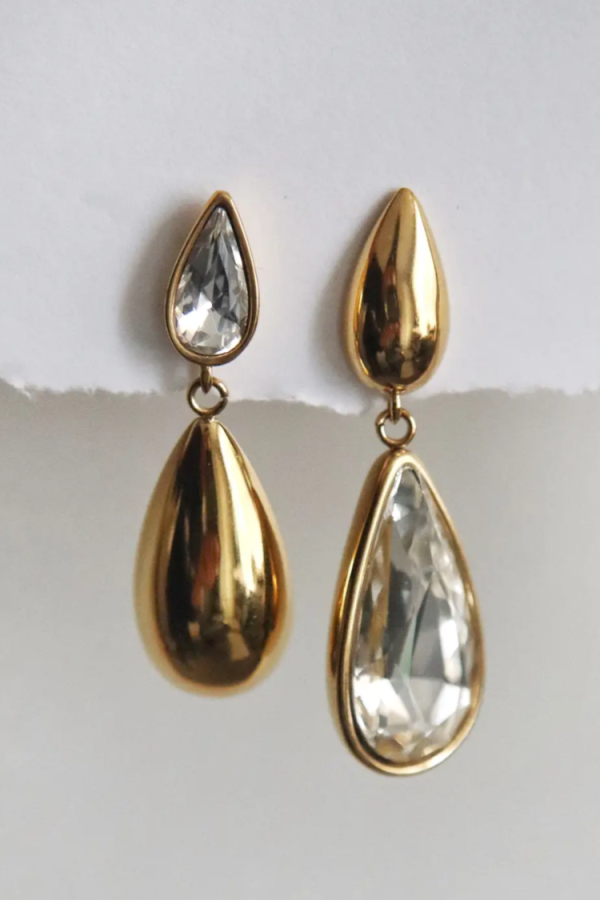 Crystal Duo Drop Earrings Statement Earrings Online