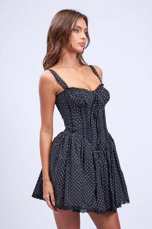 Dotted Desire Corset Dress For Discount