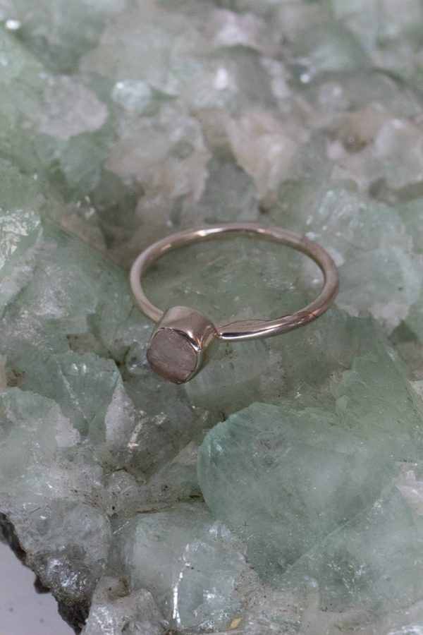 Tranquility Rose Quartz Dainty Ring- Silver Cheap