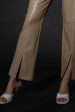 Ivy Slit Leather Pants - Beige Hot on Sale