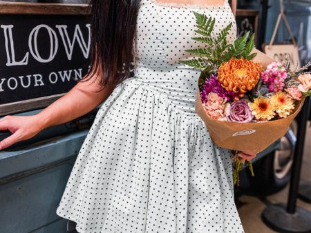 Amelia Polka Dot Corset Dress- Ivory For Sale