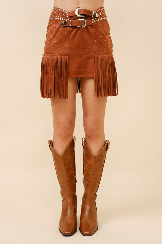 Wanderlust Suede Mini Skirt Online