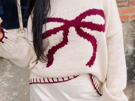 Bow Knit Oversized Sweater Supply