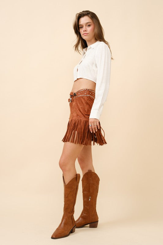 Wanderlust Suede Mini Skirt Online