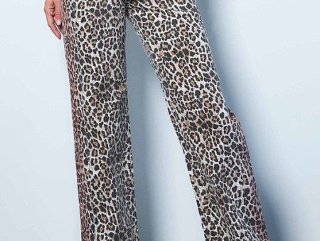 Wild Leopard Wide Leg Jeans Discount