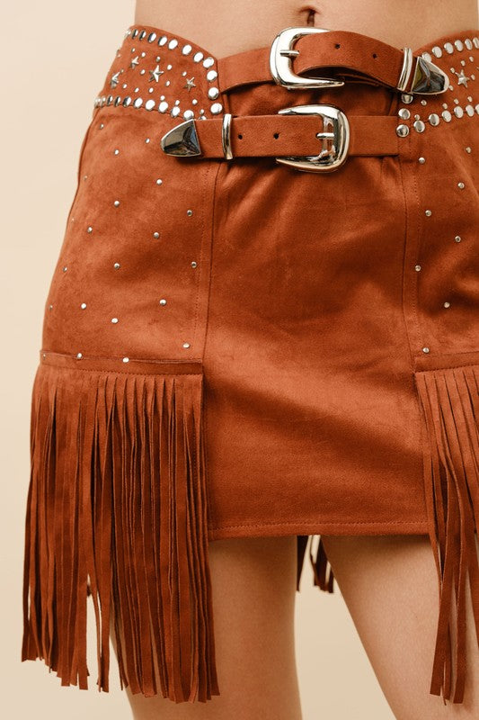 Wanderlust Suede Mini Skirt Online