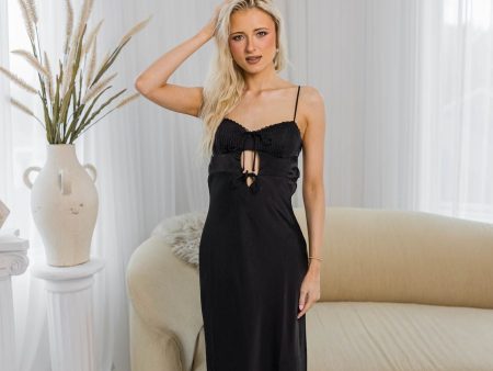 Allure Satin Maxi Dress For Cheap